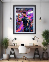 football player wall art canvas colorful design