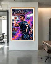 football champion wall art canvas in modern office decor