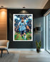 football superstar wall art canvas in modern room decor