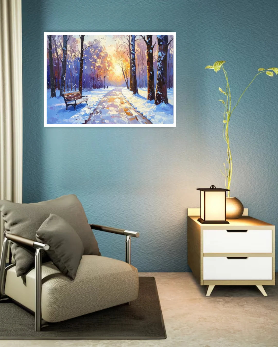 forest path wall art canvas in modern home decor