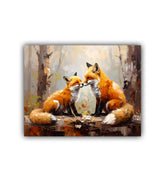 fox wildlife painting wall art canvas cozy design
