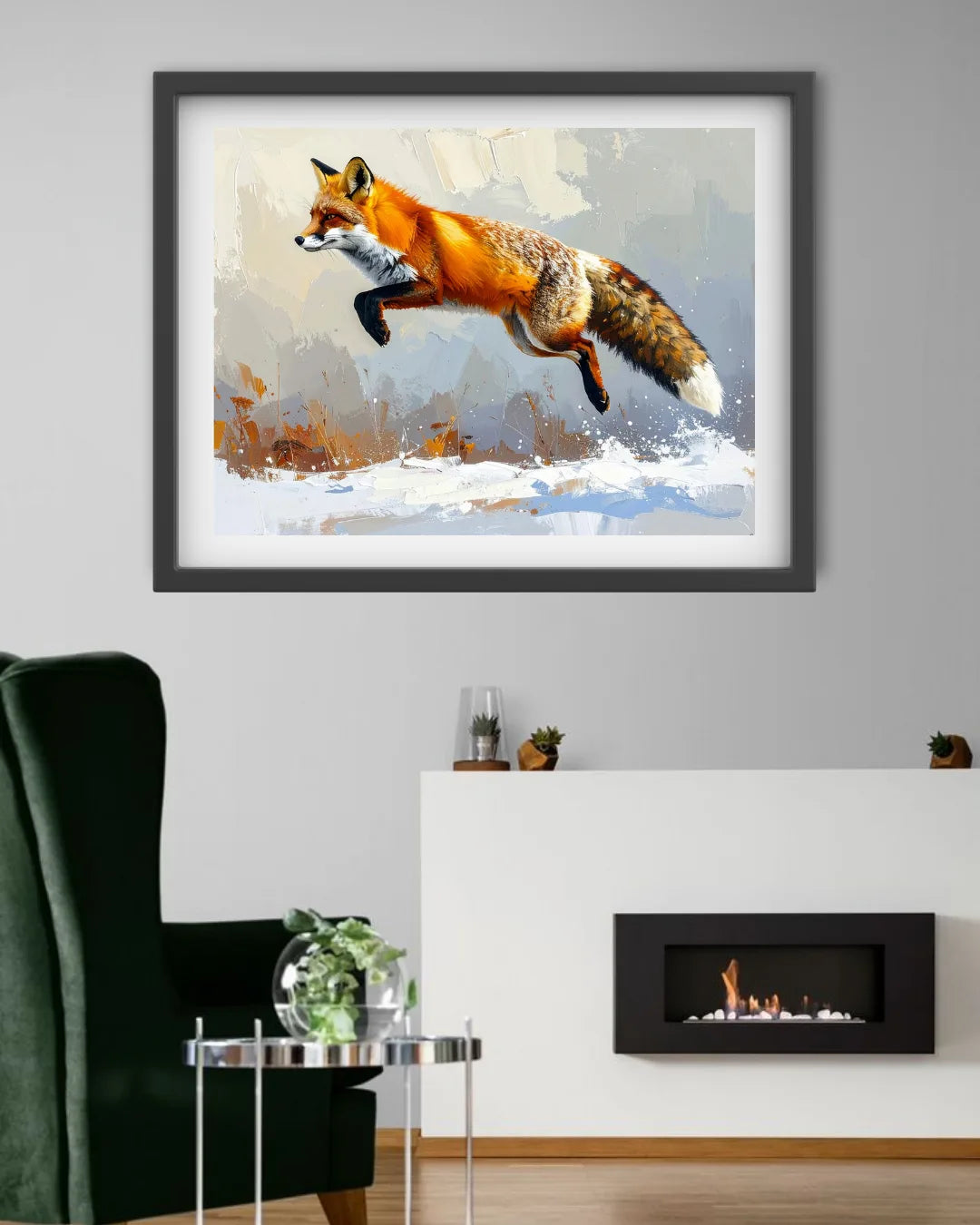fox elephant canvas painting for living room