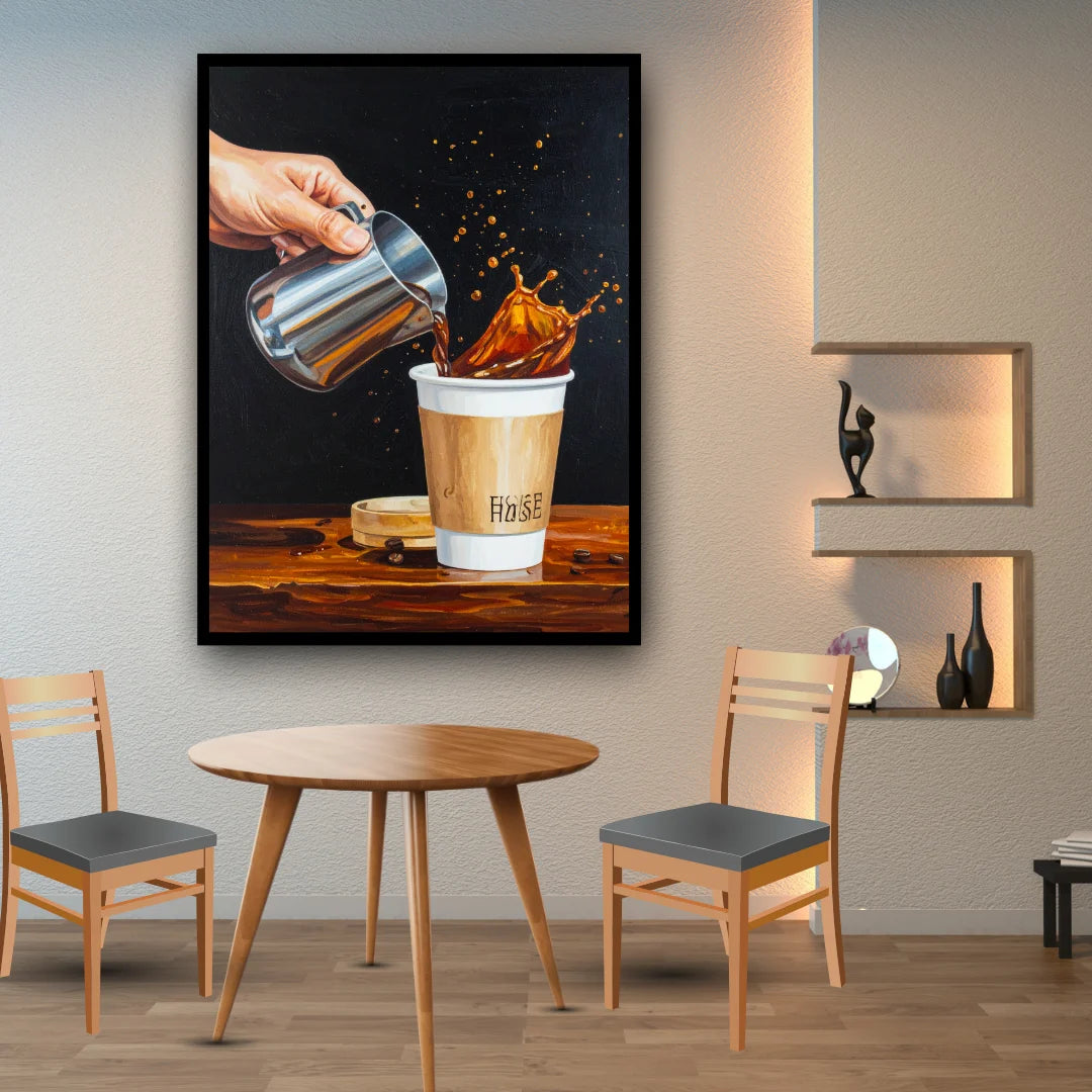 Fresh coffee artwork canvas painting for dining and cafe space