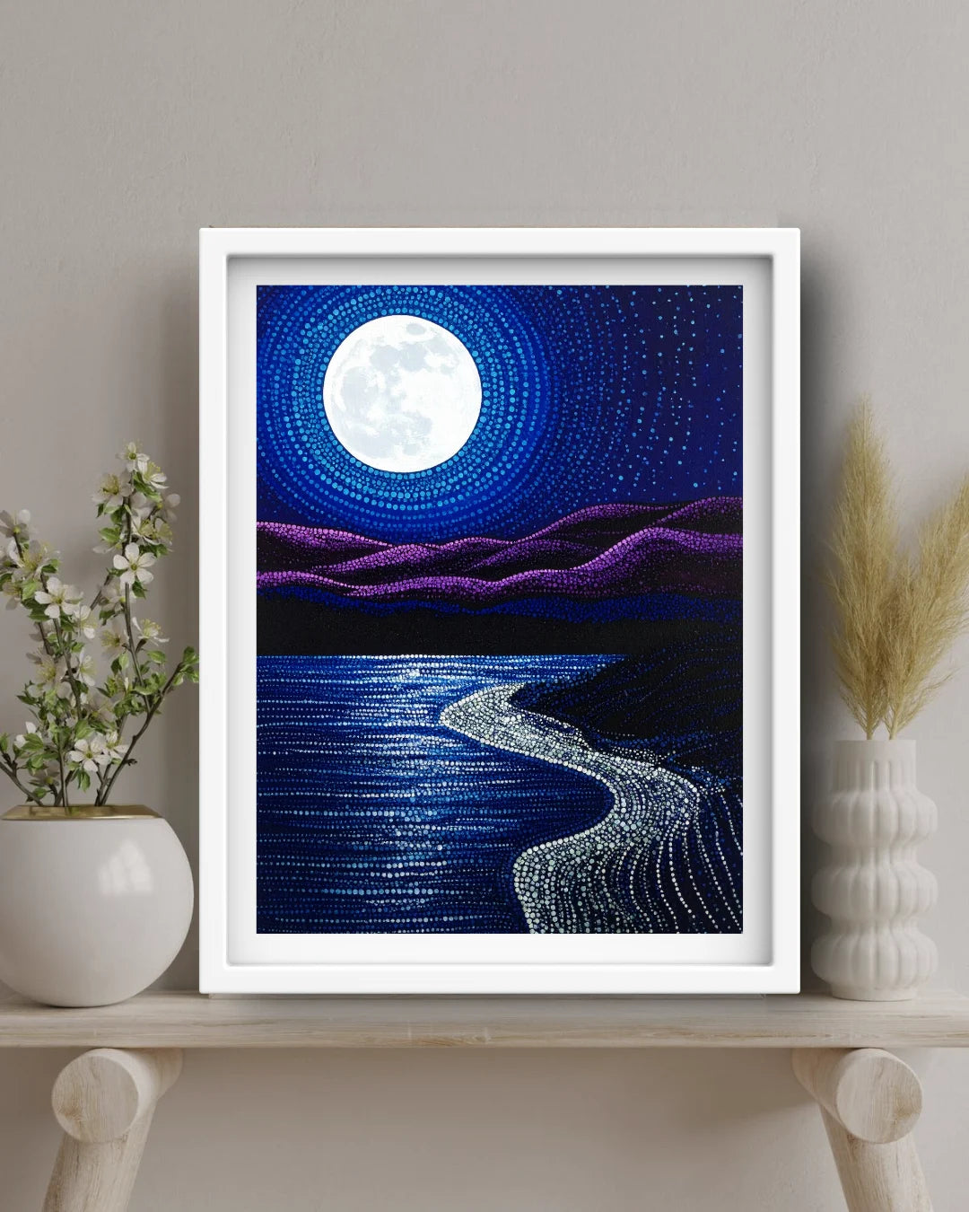 Full moon wall art for modern and minimalist home decor
