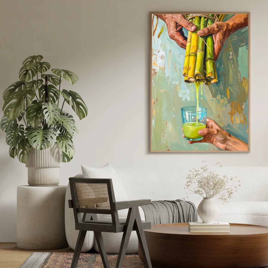 Ganna juice canvas painting wall decor for modern kitchen and cafe