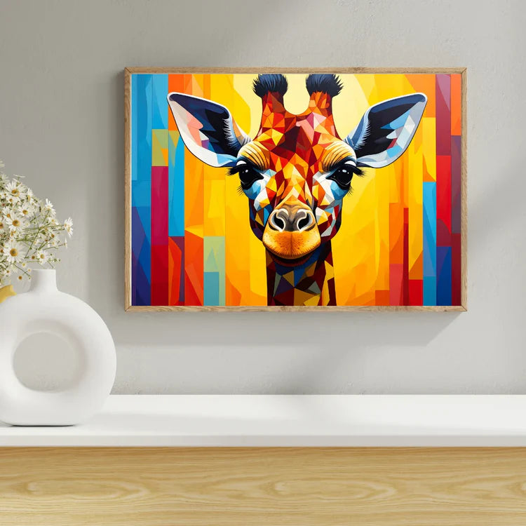Giraffe wall art canvas painting for modern home interior decor