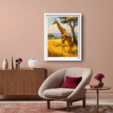 Giraffe wall decor canvas painting for home interior and luxury spaces