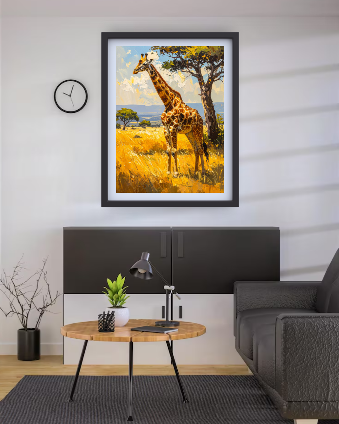 Giraffe wall decor canvas painting for home interior and luxury spaces 1