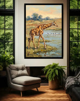 giraffe canvas paintings for garden area 
