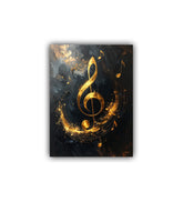 music symbol wall art canvas black gold design