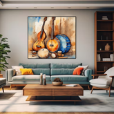 Guitar and violin wall art canvas for home interior decor