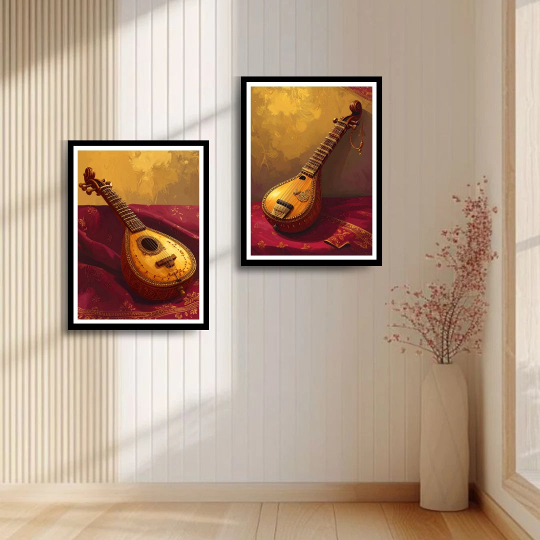 Guitar canvas wall art for modern living room decor