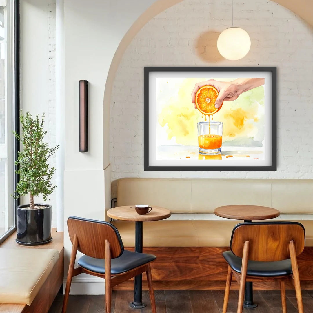 Home decor juice wall art canvas painting for cafe and dining space