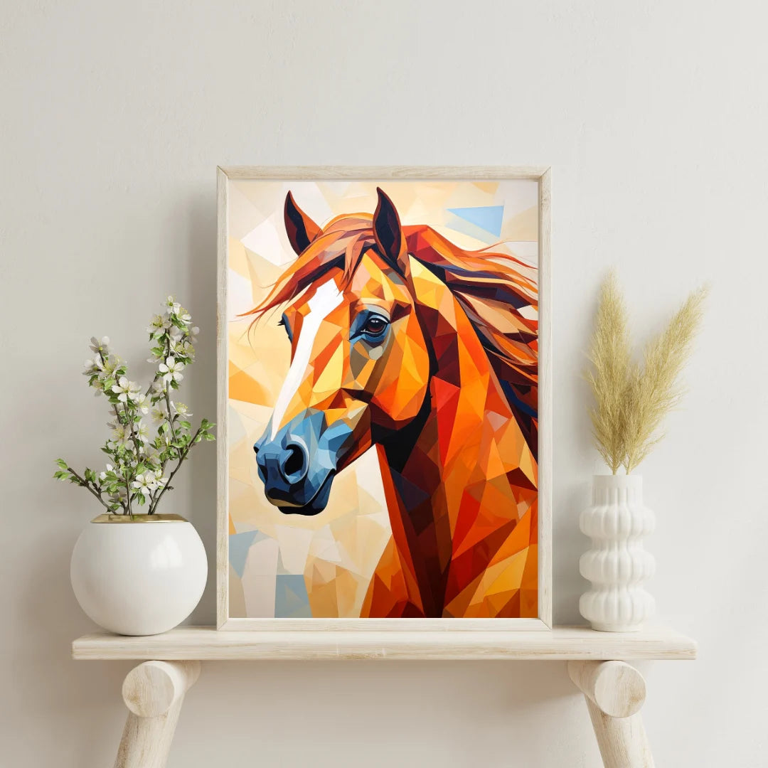 Horse canvas painting for living room wall decor, modern animal wall art