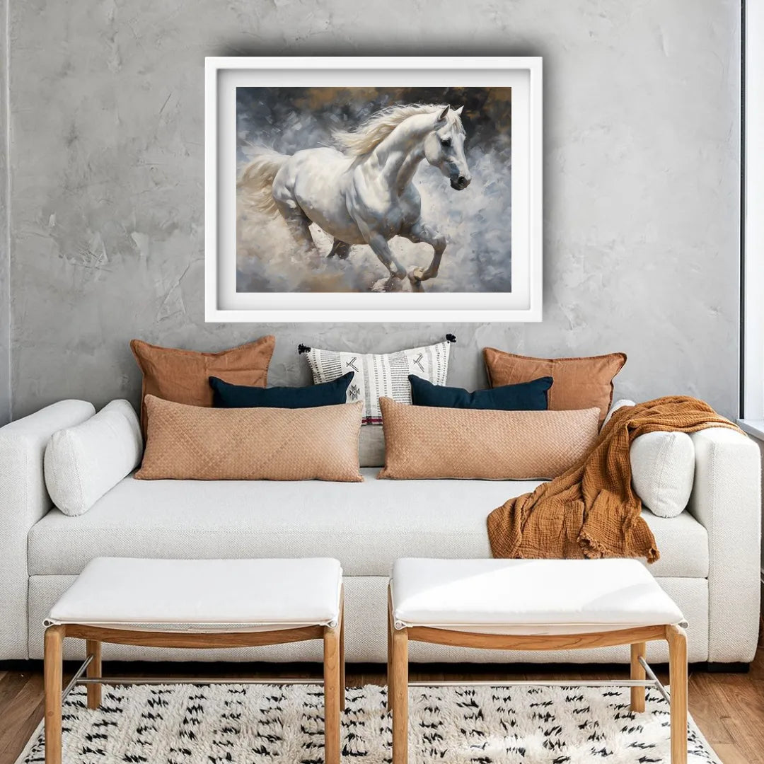 Running horse canvas wall decor for office and living room