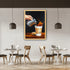 Hot coffee pour wall art canvas painting showing fresh coffee preparation