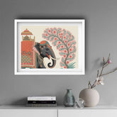 Indian elephant canvas wall decor for modern home interior