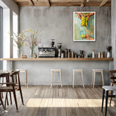 Indian sugarcane juice wall art canvas painting for cafe and juice bar