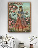 Indian woman canvas wall art for living room interior decor