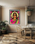 indian woman wall art canvas in modern dining room decor