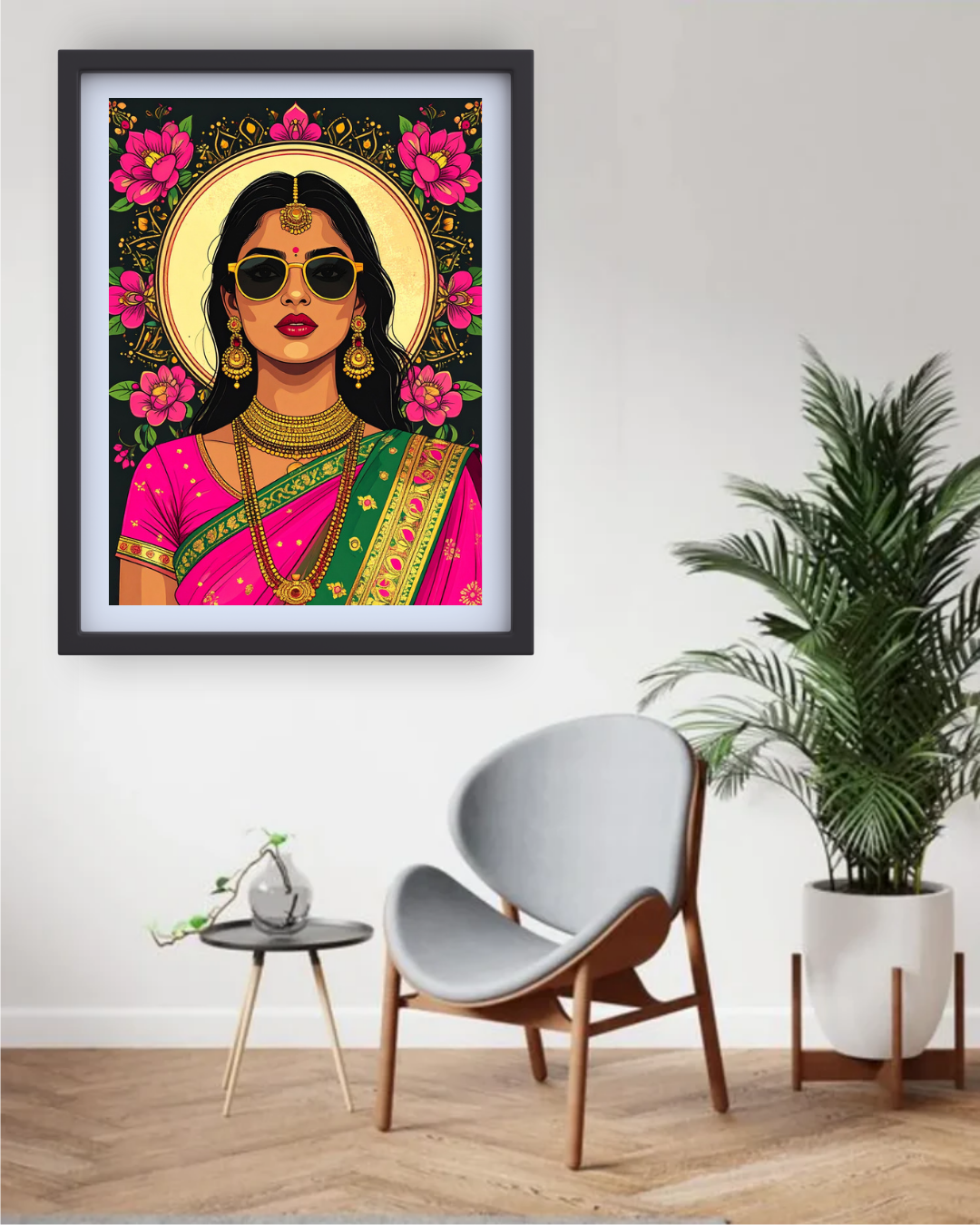 Traditional Indian Woman Portrait - Wall Art Canvas
