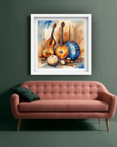 Instrument wall art canvas set for elegant home decoration
