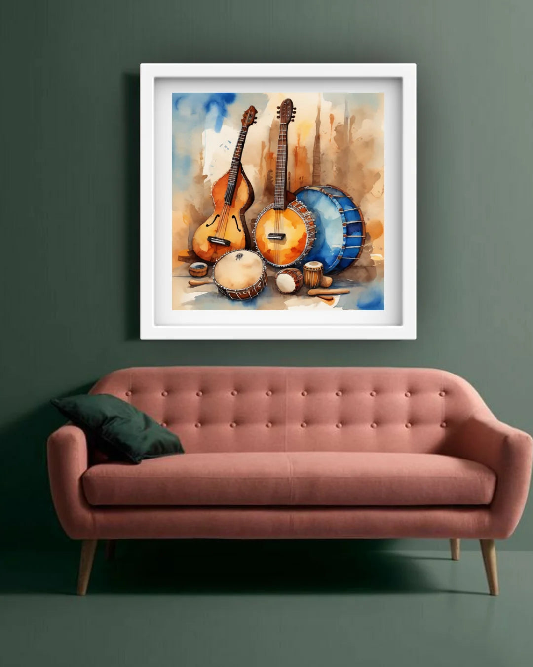 Instrument wall art canvas set for elegant home decoration