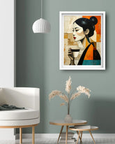 minimal japanese woman wall art canvas oriental portrait painting