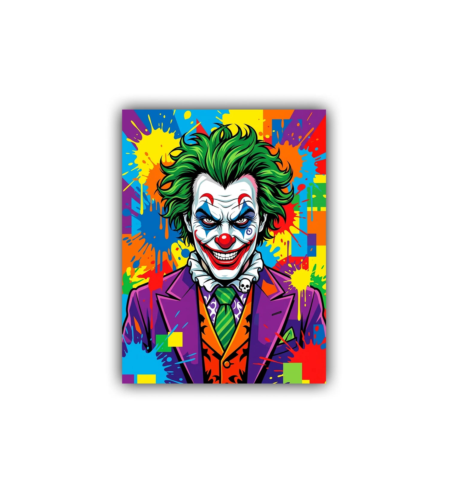 colorful joker graffiti wall art canvas portrait painting