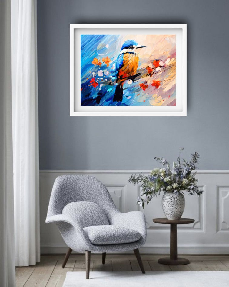 kingfisher bird canvas paintings for home decor