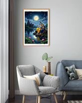 Krishna wall art canvas in modern home decor with calm ambiance