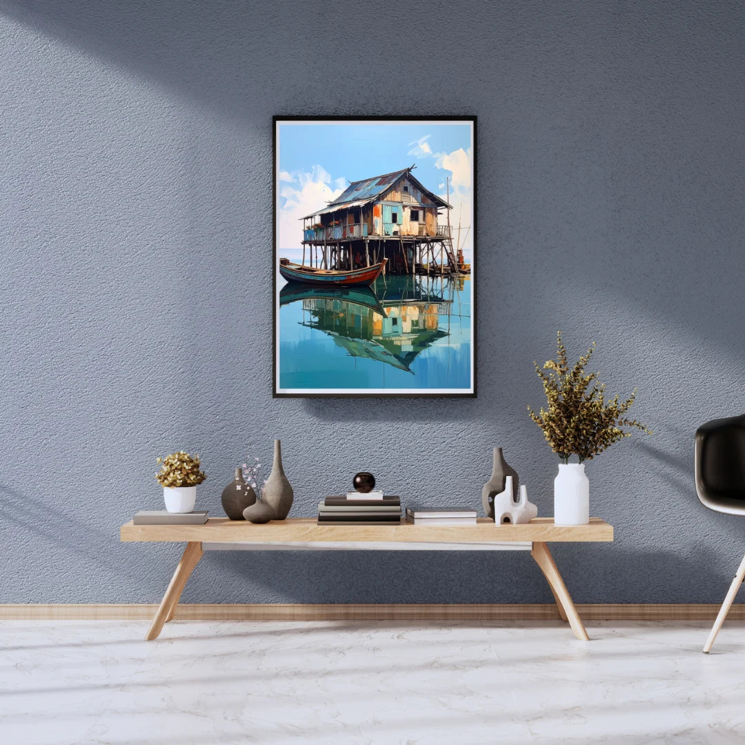 Rustic Lakehouse Reflections – Wall Art Canvas