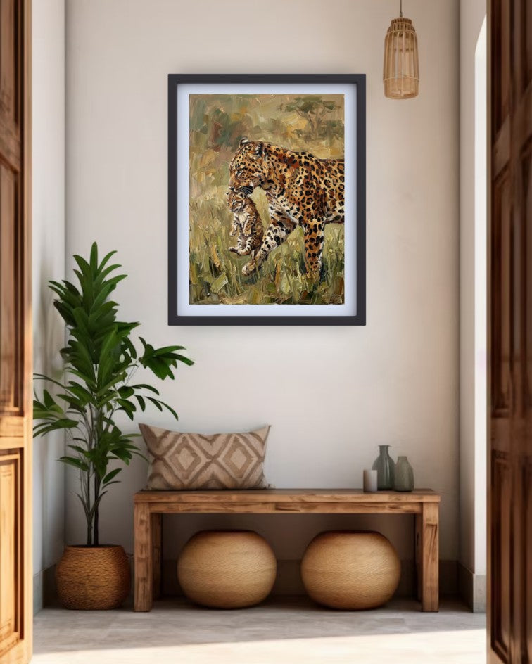 leopards child canvas paintings for home decore
