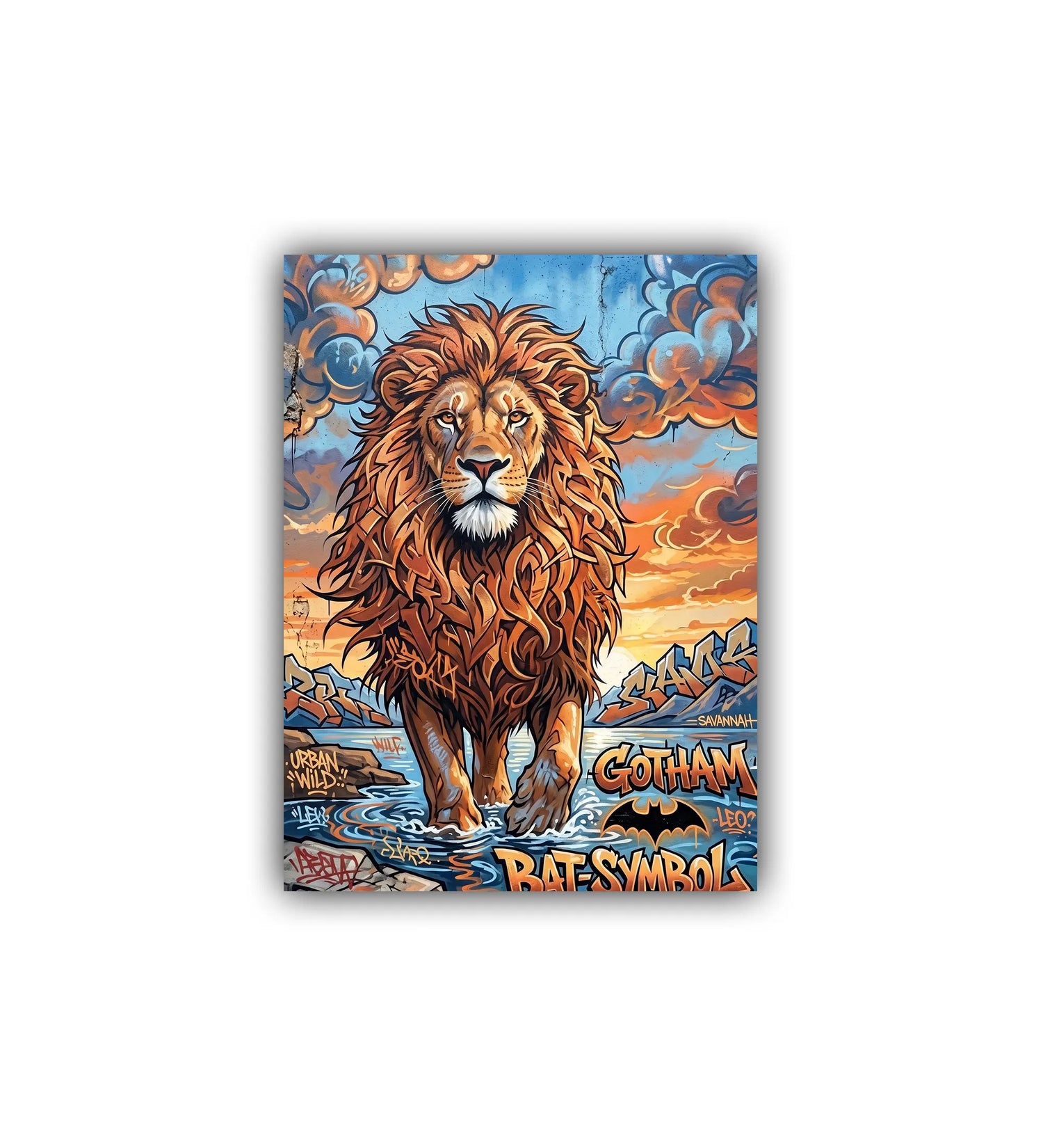 majestic lion wall art canvas colorful animal painting