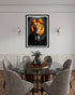 lion wall art canvas in modern dining room decor