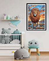lion canvas wall art in kids playroom decor