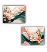 close-up of lotus floral wall art canvas with soft tones