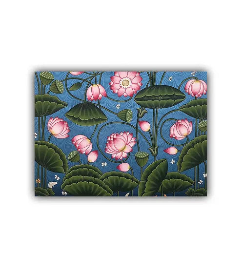 Lotus flower wall art canvas painting with nature design