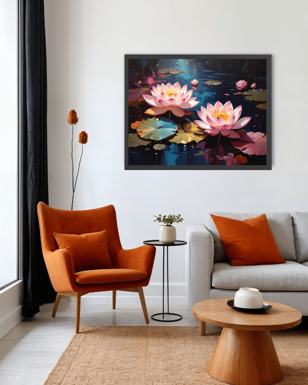 lotus flower painting wall art elegant design