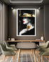 luxury woman wall art canvas in modern dining room decor