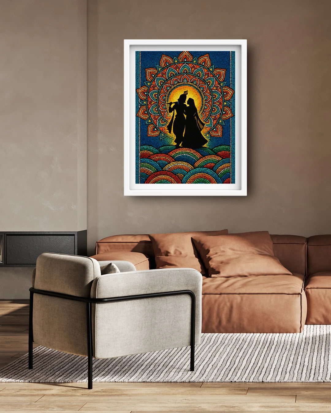 Mandala meditation wall art for cozy and peaceful home interior
