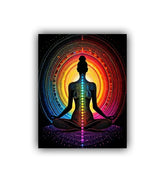 Meditation aura wall art painting with vibrant spiritual colors
