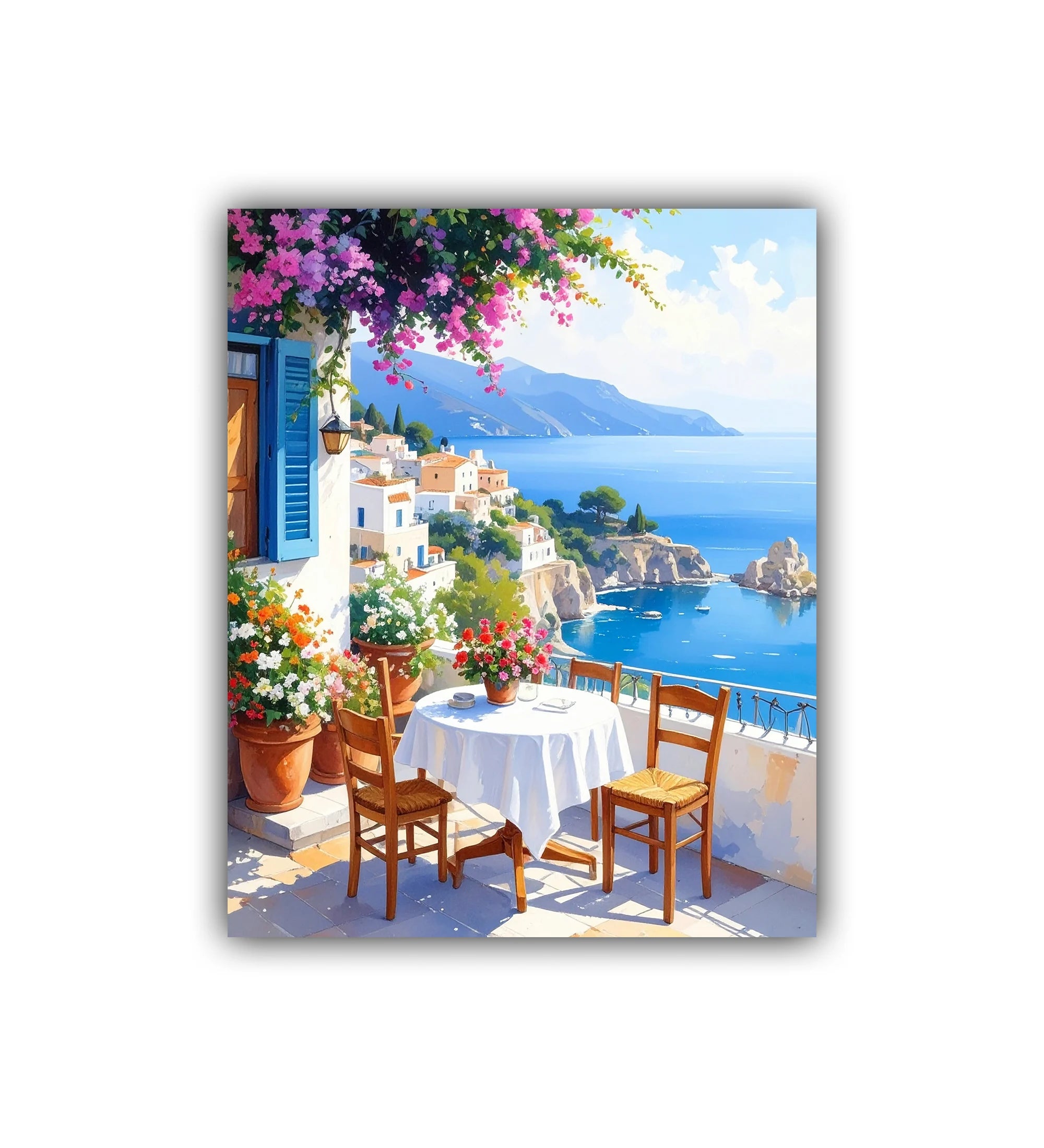 mediterranean balcony wall art canvas travel painting