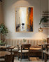 Abstract City Walk Canvas Wall Art Painting for Modern Restaurant and Cafe Decor