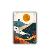 abstract landscape sun wall art canvas minimal painting