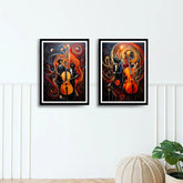 Modern classical music wall art canvas set of 2 for stylish home interior