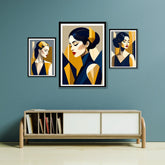 Modern face illustration canvas wall decor for stylish living space