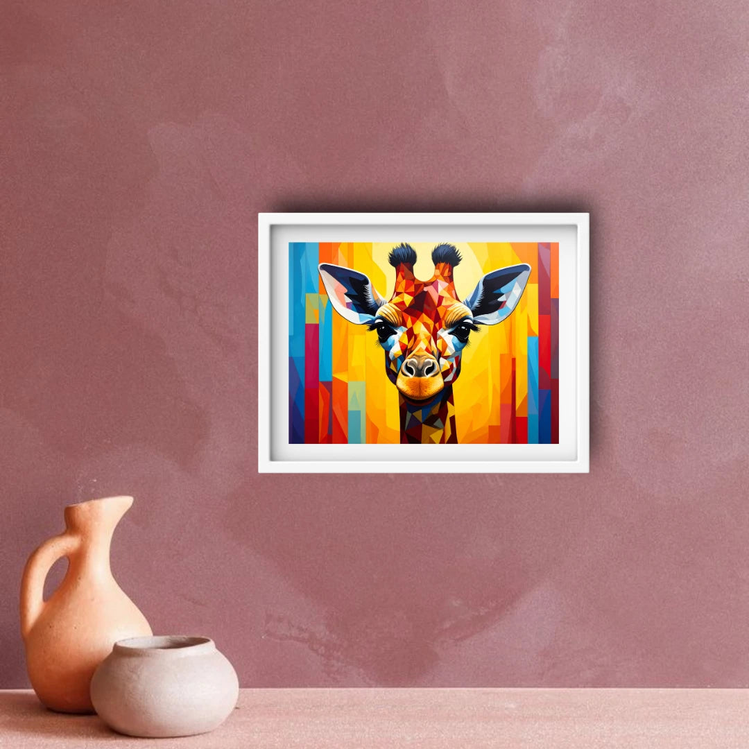 Modern giraffe wall decor canvas painting for stylish living room