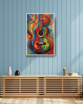 Modern abstract guitar wall art for home interior decor