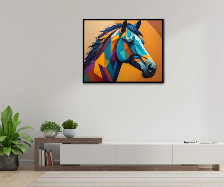 Modern abstract horse canvas wall art for home interior decor